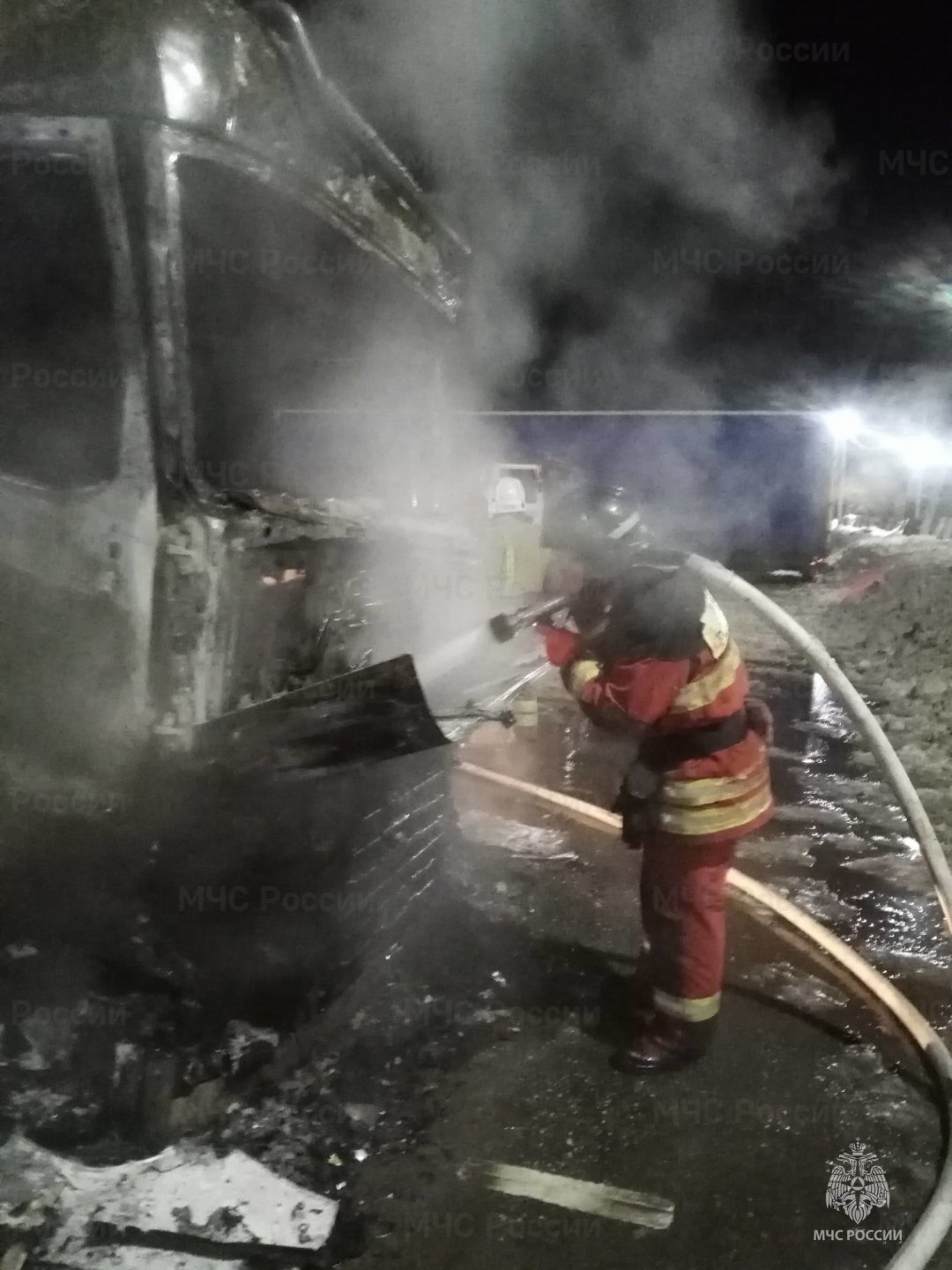 Пожар, Судогодский район, трасса М-7, 215 км, у д. Мичурино
